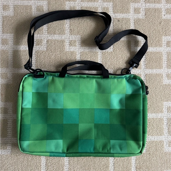 Burton Green Pixel Laptop Messenger Bag Crossbody Tech Travel Carry Case O/S - Picture 4 of 8